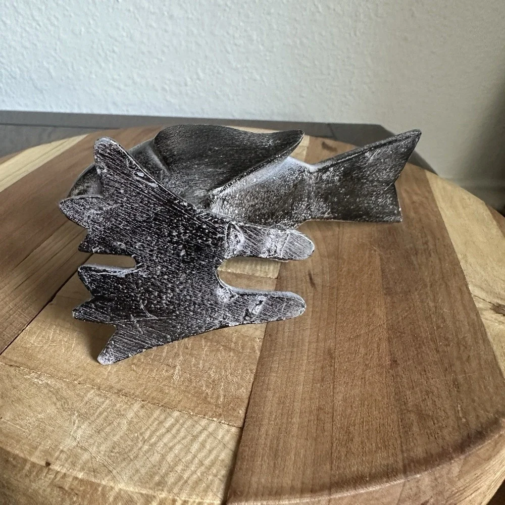 Vintage Pottery Barn Tea Light Bird Figurine Candle Holder 5.5 Inch Metal Rustic